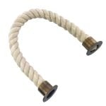 36mm Natural Cotton Barrier Rope x 4.5 Metres Antique Brass Cup Ends
