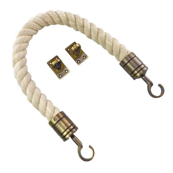 Natural Cotton Barrier Rope With Hooks & Eye Plates