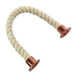 24mm Natural Cotton Barrier Rope x 2 Metres Copper Bronze Cup Ends