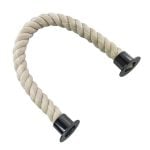 36mm Natural Cotton Barrier Rope x 4.5 Metres Gun Metal Black Cup Ends