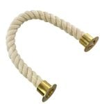 36mm Natural Cotton Barrier Rope x 4.5 Metres Polished Brass Cup Ends