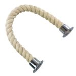 36mm Natural Cotton Barrier Rope x 4.5 Metres Polished Chrome Cup Ends