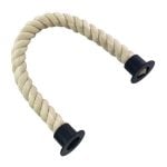 36mm Natural Cotton Barrier Rope x 4.5 Metres Powder Coated Black Cup Ends