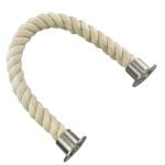 36mm Natural Cotton Barrier Rope x 4.5 Metres Satin Nickel Cup Ends