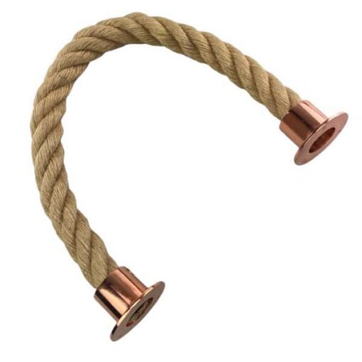 rs natural jute barrier rope with copper bronze cup ends