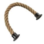 40mm Natural Jute Barrier Rope x 4 Metres Gun Metal Black Cup Ends