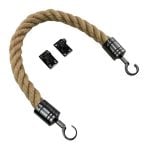 Natural Jute Barrier Rope With Hooks & Eye Plates
