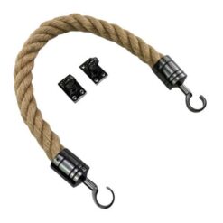 rs natural jute barrier rope with gun metal black hook and eye plates