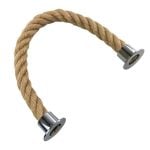 40mm Natural Jute Barrier Rope x 5 Metres Polished Chrome Cup Ends