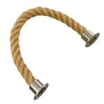 40mm Natural Jute Barrier Rope x 4.5 Metres Satin Nickel Cup Ends