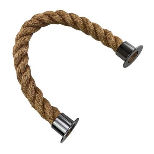 rs natural manila barrier rope with gun metal black cup ends