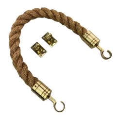 rs natural manila barrier rope with polished brass hook and eye plates