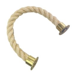 rs natural sisal barrier rope with polished brass cup ends