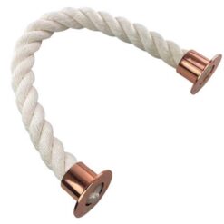 rs synthetic white cotton barrier rope with copper bronze cup ends