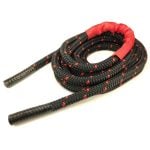30mm Black / Red Dacron Battling Rope – 12 Metres with Adhesive Tubing & Rope Protection