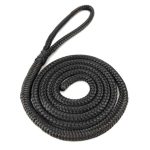 8mm Black Double Braid Polyester Fender Line x 1.5 Metres with 3 inch Soft Eye