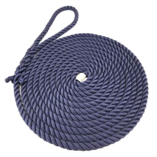 rs navy blue 3 strand nylon mooring ropes