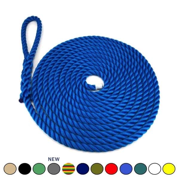 x 100m Reel Boats Yachts 3 Strand Royal Blue Softline rope 10mm Floating Rope 