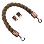 24mm Synthetic Manila Barrier Rope x 2 Metres With Copper Bronze Hook And Eye Plates