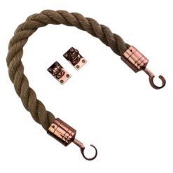 rs synthetic manila barrier ropes with copper bronze hook and eye plates