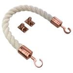 Synthetic White Cotton Barrier Rope With Hooks & Eye Plates