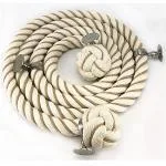 32mm Natural Cotton Bannister Rope Wormed x 12FT C/W 4 Satin Fittings (CS)