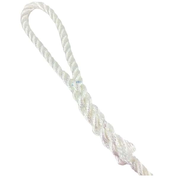 12mm White 3 Strand Nylon Mooring Ropes x 4 Metres With 8 Inch Eye (CS ...