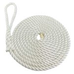 12mm White 3 Strand Nylon Mooring Ropes x 4 Metres With 8 Inch Eye (CS)