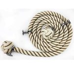 28mm Natural Cotton Bannister Rope Wormed x 10FT C/W 4 Chrome Fittings (CS)