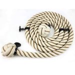 28mm Natural Cotton Bannister Rope Wormed x 10FT C/W 4 Gun Metal Black Fittings (CS)