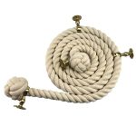 36mm Natural Cotton Bannister Rope x 9FT C/W 5 Brass Fittings (CS)