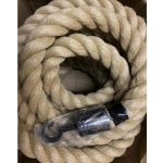 28mm Synthetic Polyhemp Barrier Rope x 5 Metres With Gun Metal Black Hook And Eye Plates (CS)