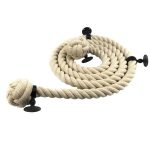 28mm Natural Cotton Bannister Rope x 1 Metre C/W 3 Black Fittings (CS)