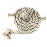 36mm Natural Cotton Bannister Rope Wormed x 12FT C/W 4 Brass Fittings (CS)