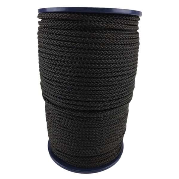 2mm Black Braided Polypropylene Rope 200 Metre Reel - RopeServices UK