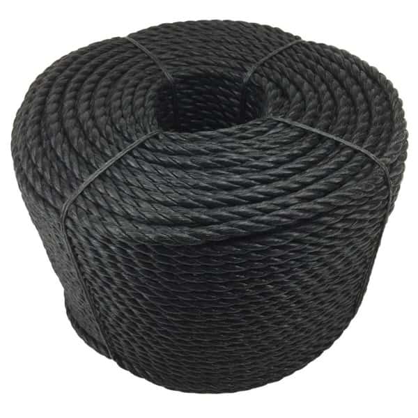 6mm Black Polypropylene Rope 220 Metre Coil