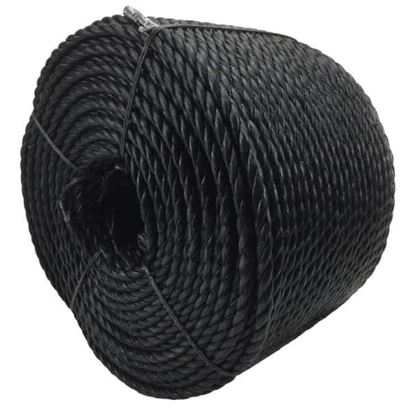 50mm Black Polypropylene Rope (By The Metre) - RopeServices UK