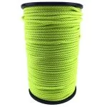 12mm Fluorescent Yellow Braided Polypropylene Floating Rope 100 Metre Reel