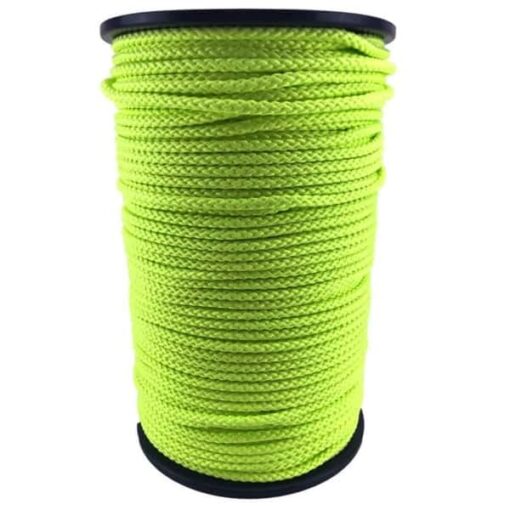 rs fluorescent yellow braided polypropylene rope 2