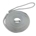 12mm Grey x 15 Metres Pre-Spliced Double Braid Polyester Docklines Mooring Ropes