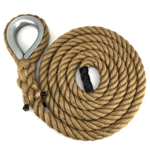 rs natural jute gym rope with galvanised thimble
