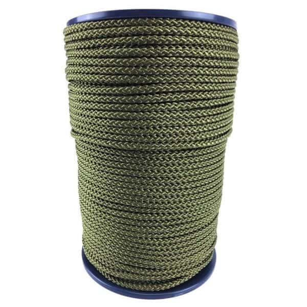 12mm Olive Braided Polypropylene Rope 100 Metre Reel - RopeServices UK
