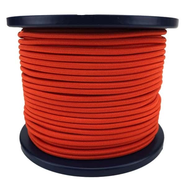 10mm Orange Elastic Bungee Shock Cord 100 Metre Reel - RopeServices UK