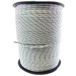 4mm White With Blue And Yellow Fleck Pre Stretch Polyester Rope - 100 Metre Reel