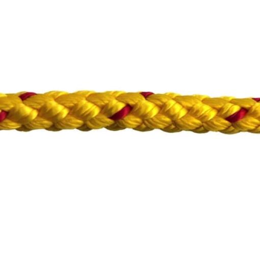 rs yellow and red braided polypropylene rope 1