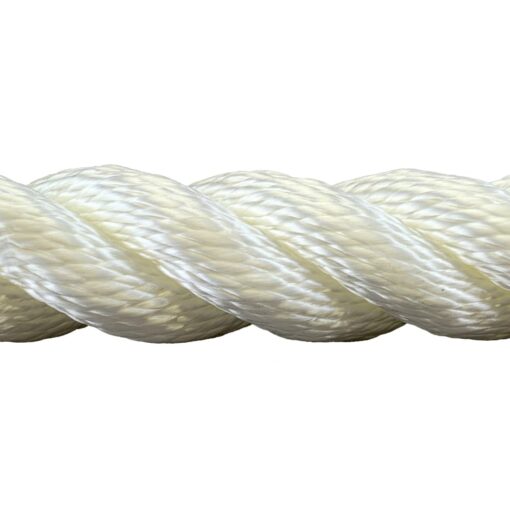 24mm white nylon 3 strand ropeby the metre 1