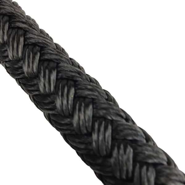 18mm Black Double Braid Polyester Rope (By The Metre) - RopeServices UK