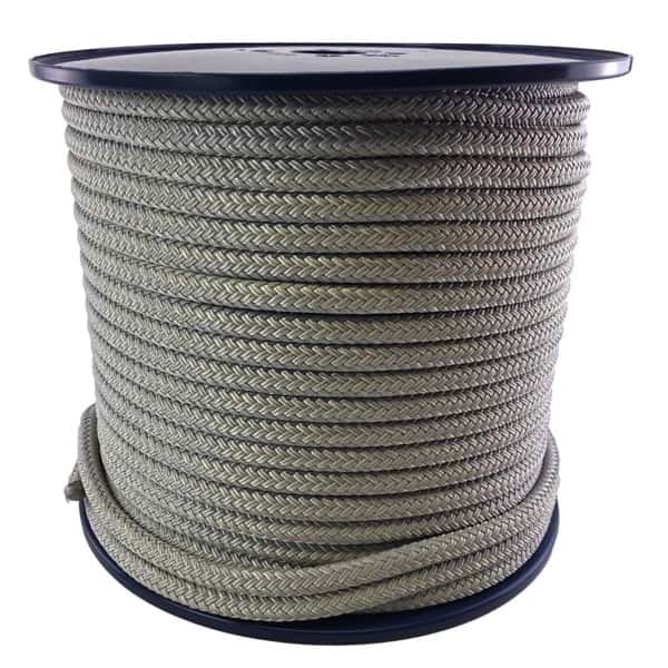 10mm Grey Double Braid Polyester Rope 100 Metre Reel - RopeServices UK