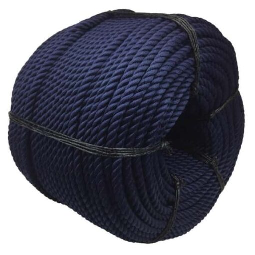 rs navy blue 3 strand nylon rope 1