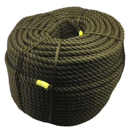 rs olive 3 strand nylon rope 1